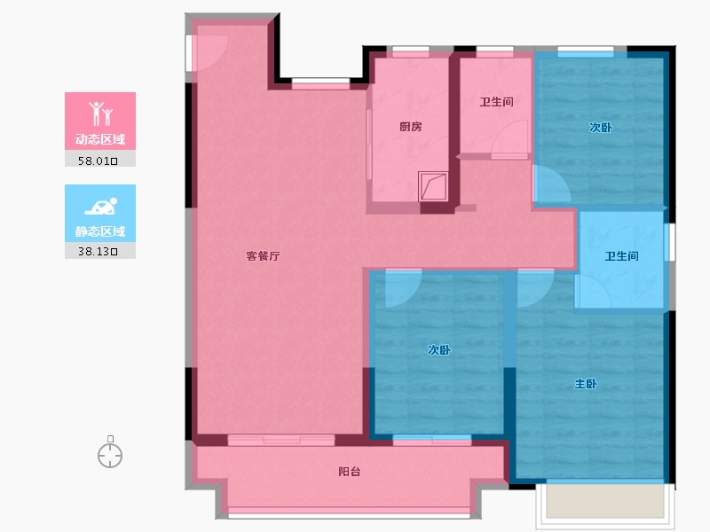 河南省-焦作市-蓝城桂语江南-100.00-户型库-动静分区