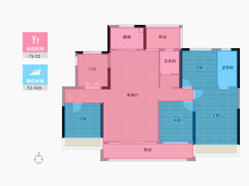 山东省-潍坊市-春光里-128.00-户型库-动静分区