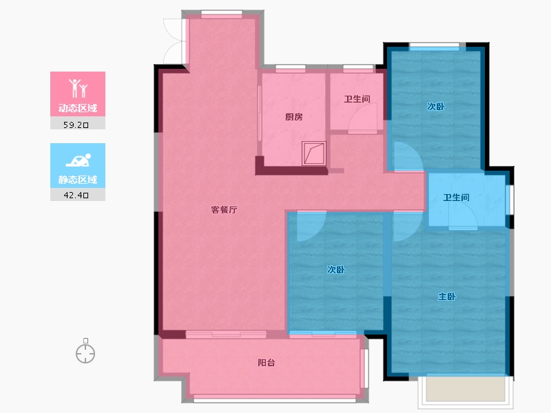 安徽省-六安市-远大·印澜山-91.43-户型库-动静分区