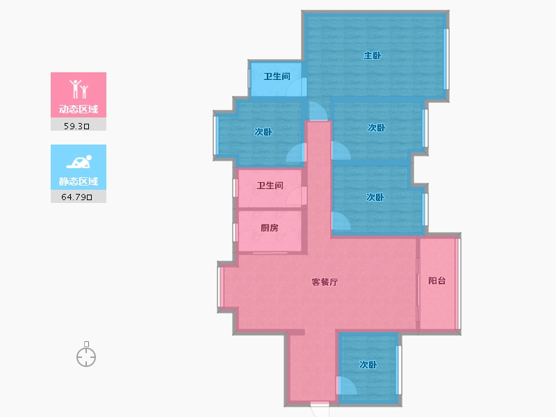 广东省-清远市-中恒公园大地-南区-98.40-户型库-动静分区