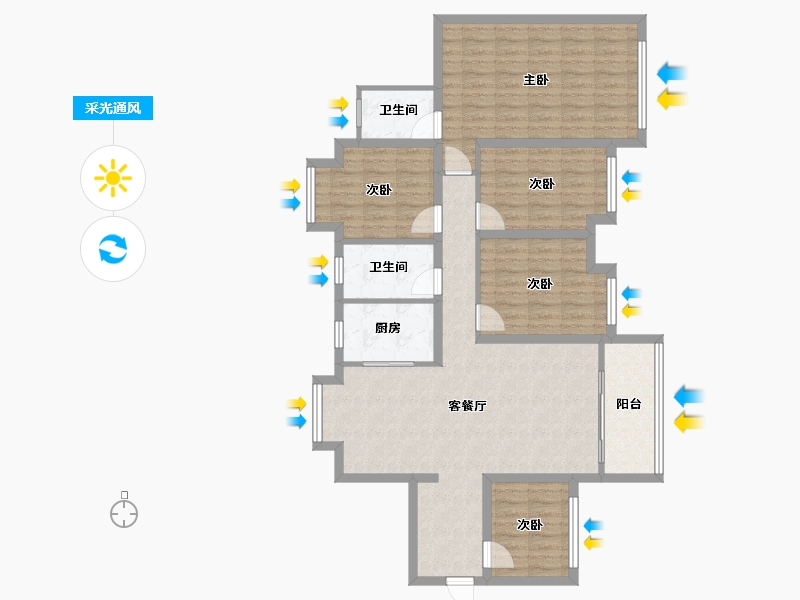 广东省-清远市-中恒公园大地-南区-98.40-户型库-采光通风