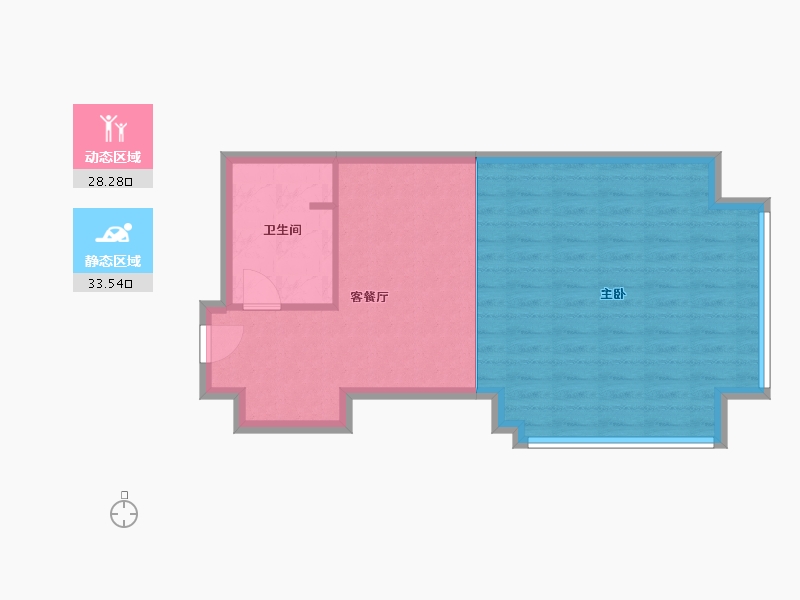 浙江省-杭州市-万通中心-60.00-户型库-动静分区