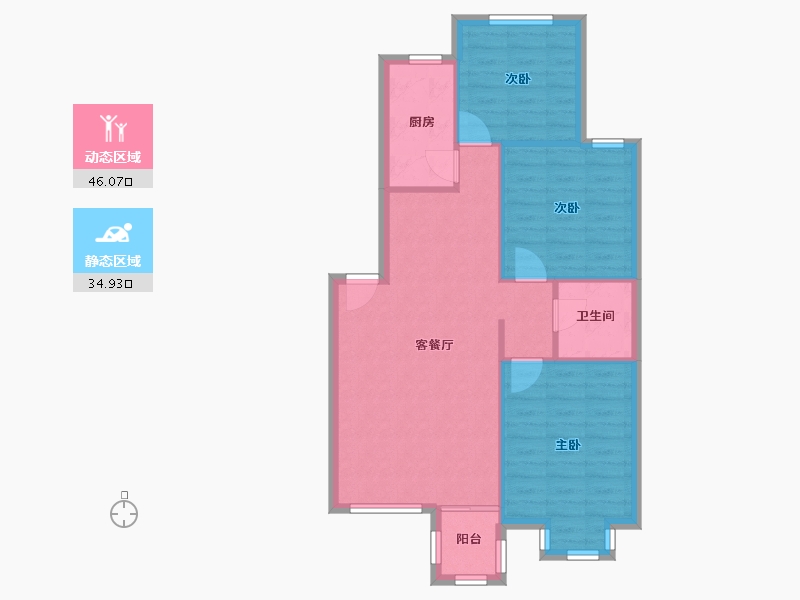 宁夏回族自治区-银川市-西夏小区-81.28-户型库-动静分区