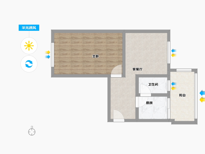 内蒙古自治区-包头市-呼得木林大街11号街坊-55.00-户型库-采光通风