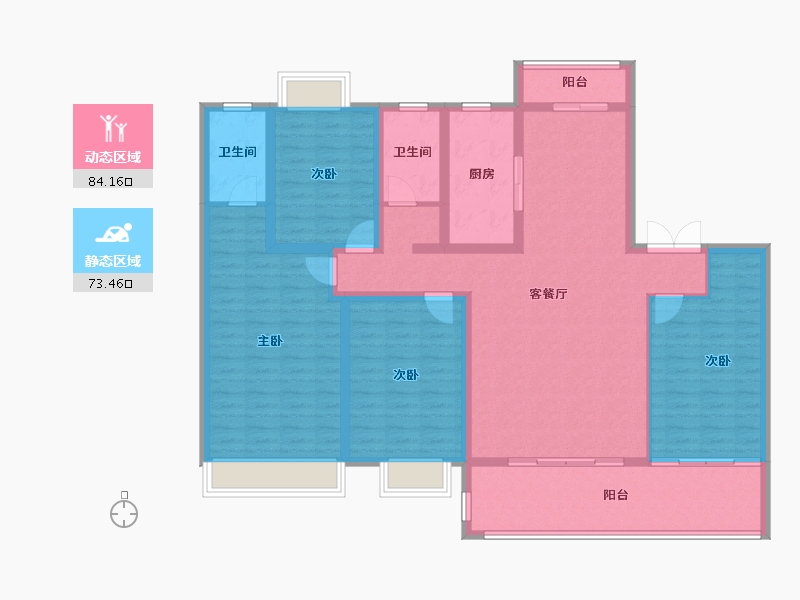 安徽省-合肥市-湖畔春晓-148.80-户型库-动静分区