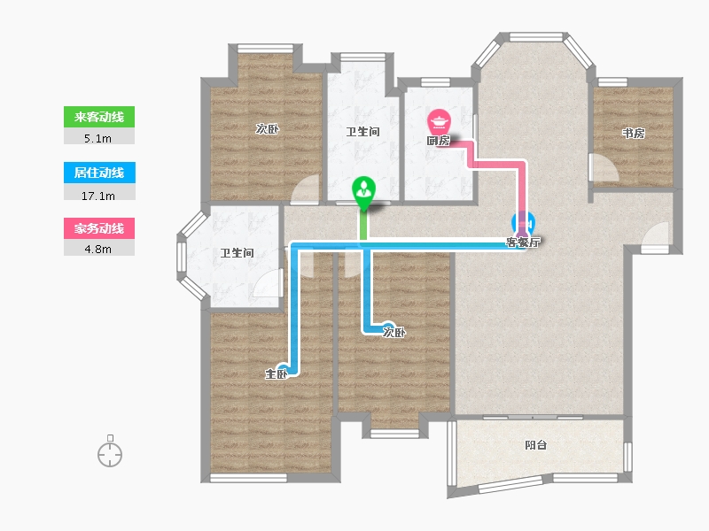 浙江省-杭州市-锦江半岛-129.41-户型库-动静线