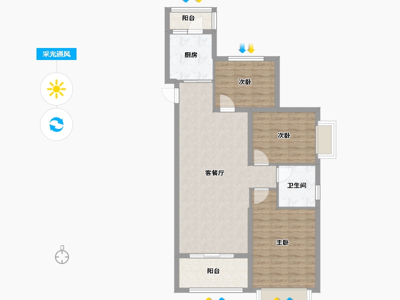 山东省-菏泽市-城投控股悦澜庭-97.60-户型库-采光通风