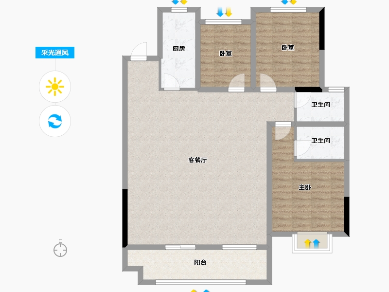 安徽省-安庆市-天高双龙苑-117.04-户型库-采光通风