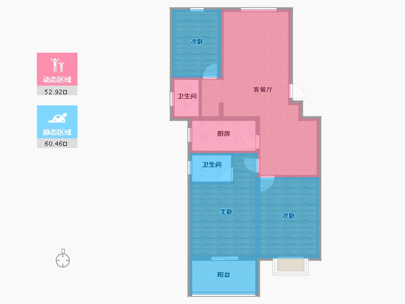 陕西省-宝鸡市-惠丰佳苑B区-101.06-户型库-动静分区