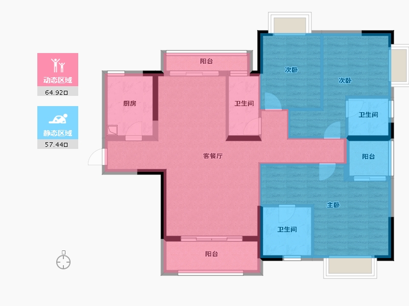 广东省-江门市-中业新城-112.80-户型库-动静分区