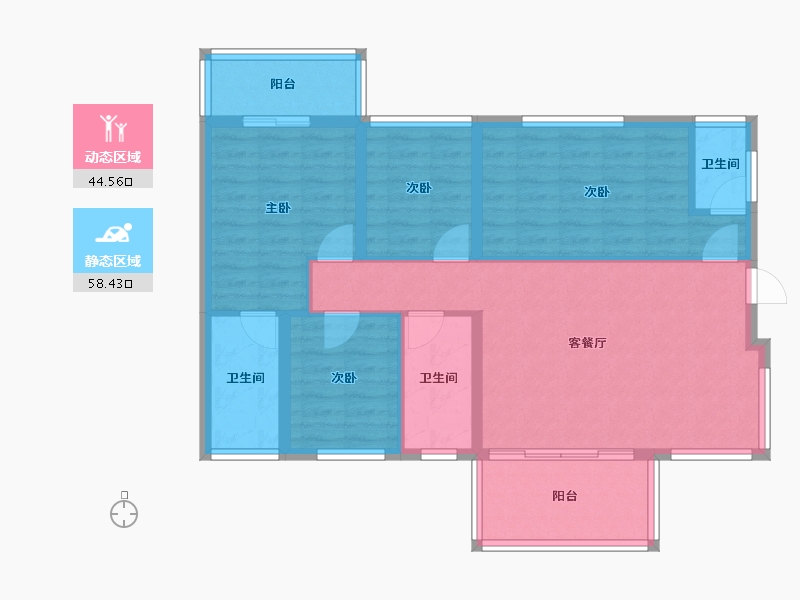 广东省-深圳市-卓越柏奕府-88.00-户型库-动静分区