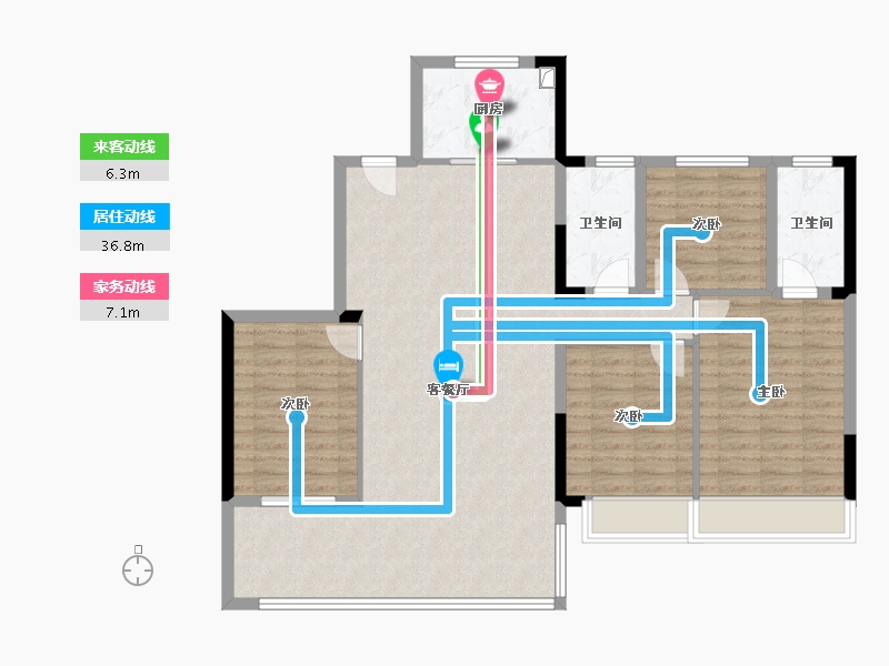 浙江省-杭州市-保利·琅悦-113.60-户型库-动静线