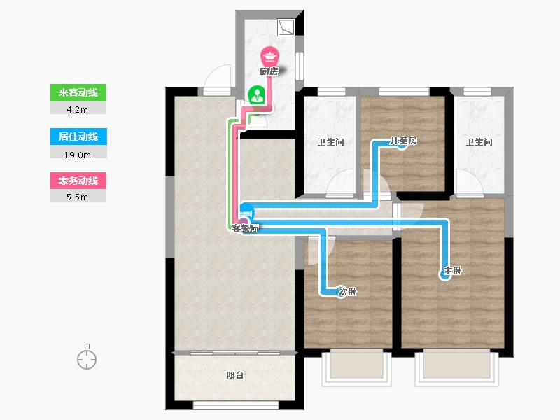 甘肃省-兰州市-润兰之城-84.00-户型库-动静线