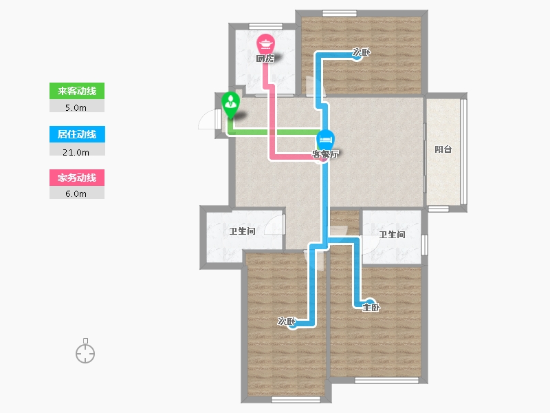 浙江省-金华市-东方御园-95.20-户型库-动静线