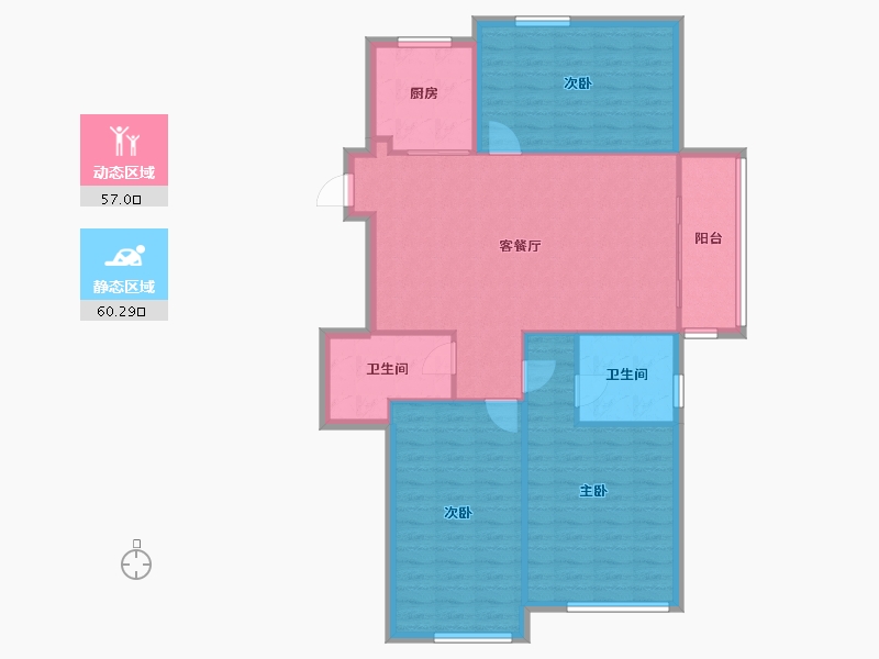 浙江省-金华市-东方御园-95.20-户型库-动静分区