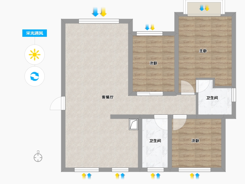 河北省-保定市-铂悦山秋实园-88.00-户型库-采光通风