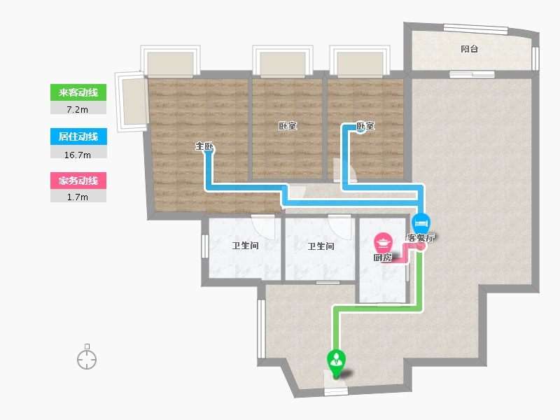 广东省-佛山市-世博嘉园-103.41-户型库-动静线