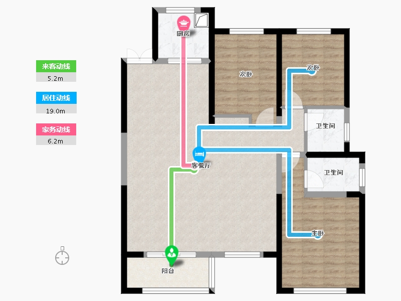 陕西省-西安市-沣水云岭-112.80-户型库-动静线