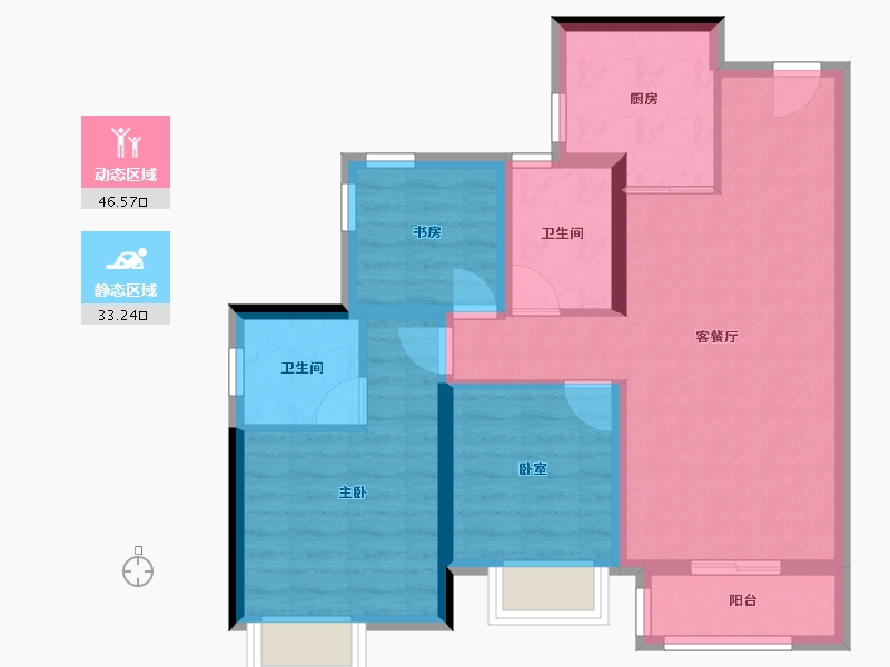 广东省-佛山市-保利和府-70.40-户型库-动静分区