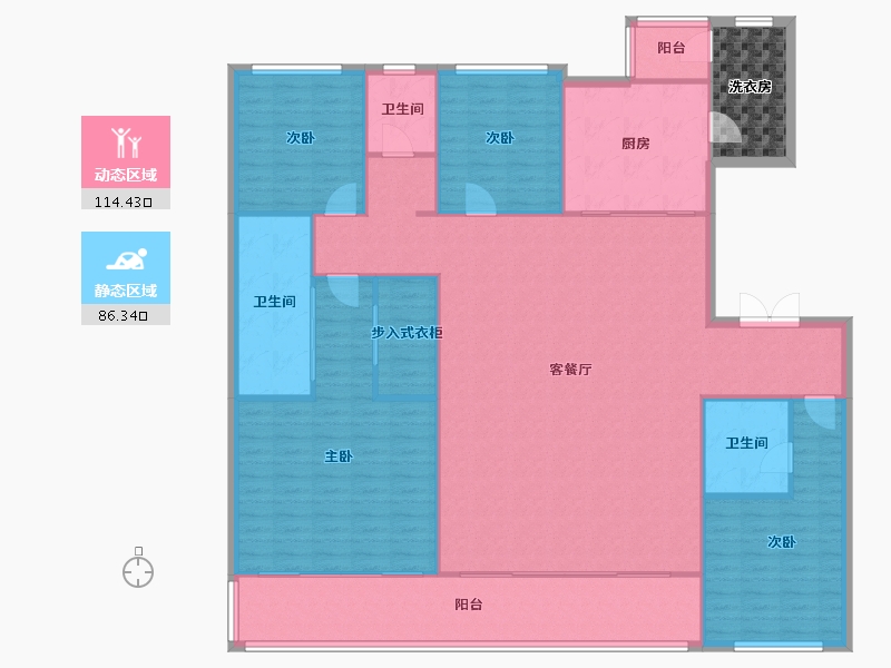 河南省-郑州市-中海云著湖居-182.60-户型库-动静分区