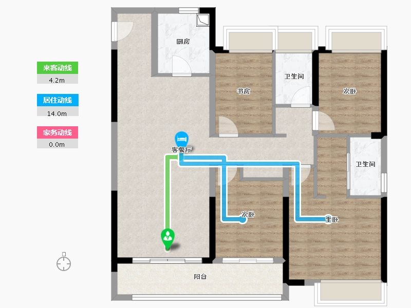 湖南省-长沙市-融创会展上东区-111.16-户型库-动静线