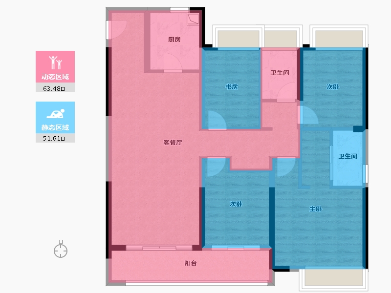 湖南省-长沙市-融创会展上东区-111.16-户型库-动静分区