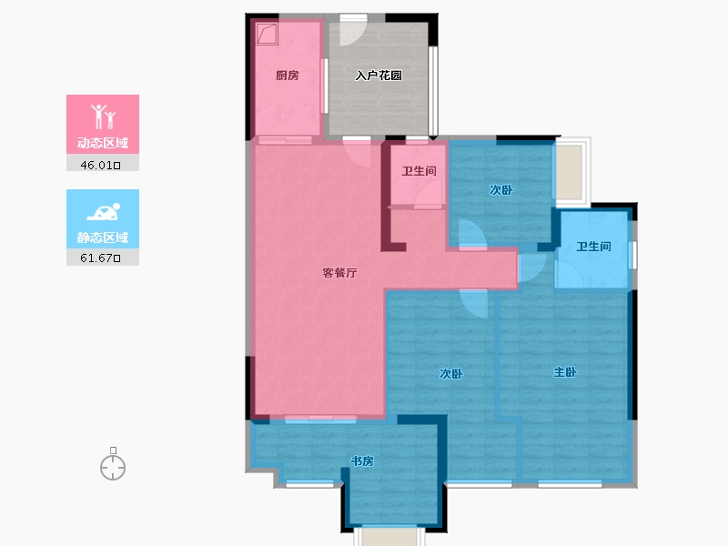 四川省-成都市-西璟台-105.43-户型库-动静分区