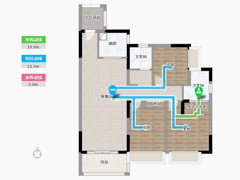 海南省-海口市-五源河公寓H区-100.64-户型库-动静线