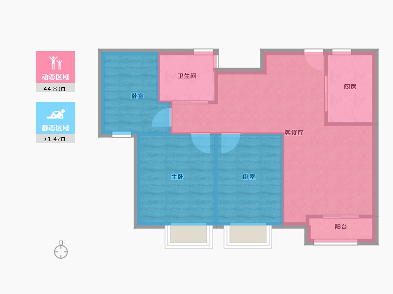 江苏省-南京市-证大阅公馆-81.54-户型库-动静分区