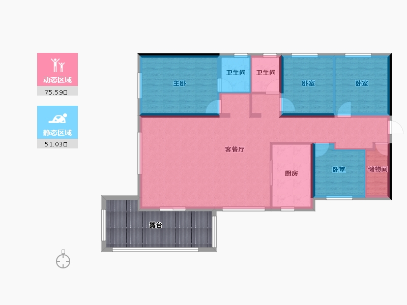 贵州省-贵阳市-中铁阅花溪-103.20-户型库-动静分区