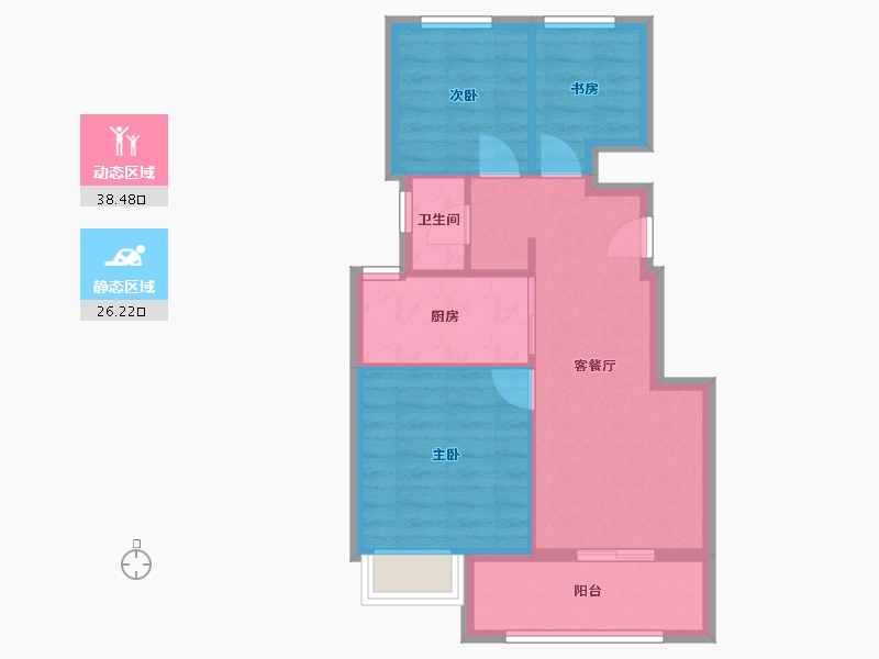 上海-上海市-招商虹玺-72.95-户型库-动静分区