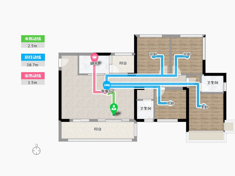 四川省-德阳市-雍锦悦府二期-99.90-户型库-动静线