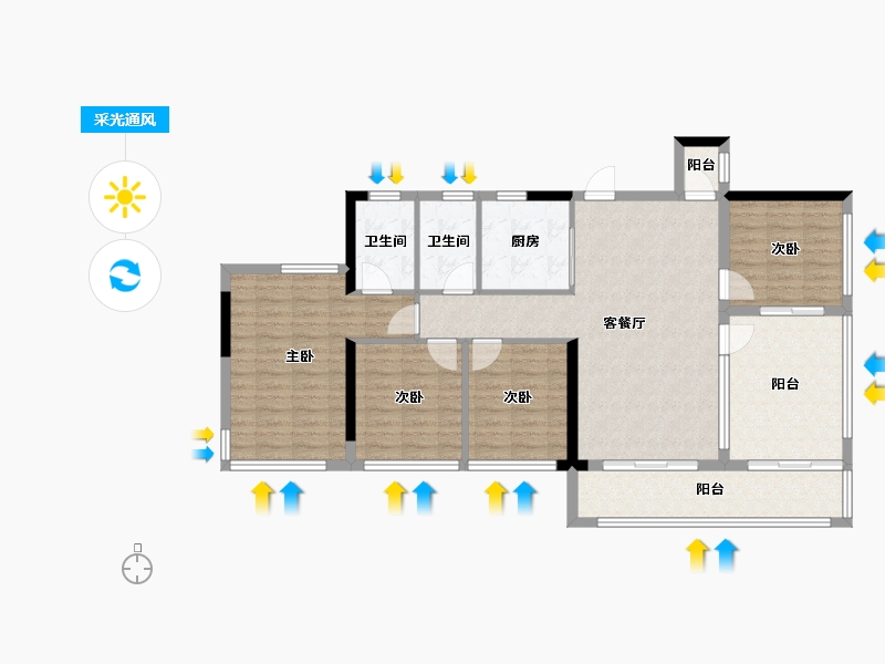 贵州省-贵阳市-建发书香府缦云-108.17-户型库-采光通风