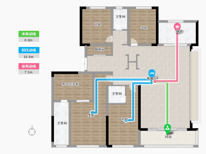 山东省-青岛市-宝佳雲湖甲第-167.99-户型库-动静线