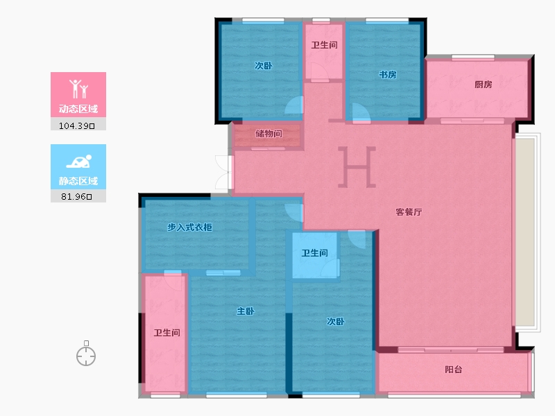 山东省-青岛市-宝佳雲湖甲第-167.99-户型库-动静分区