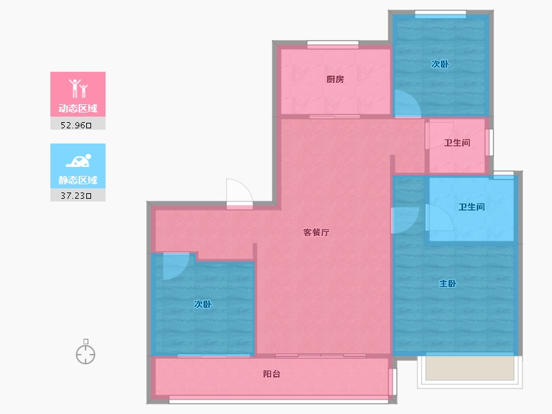 山东省-滨州市-理念学府-96.00-户型库-动静分区