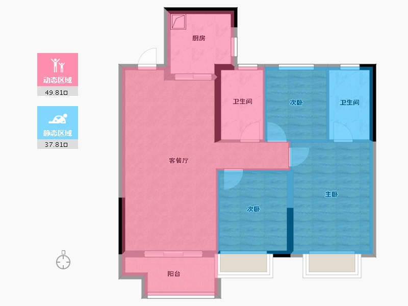 江西省-赣州市-保利·堂悦-78.40-户型库-动静分区