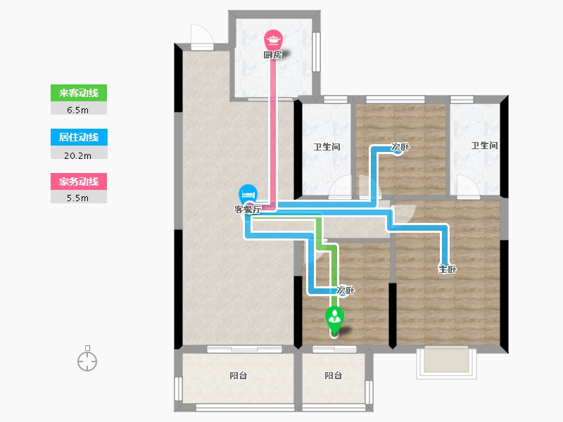 湖北省-襄阳市-幸福尚品-92.80-户型库-动静线