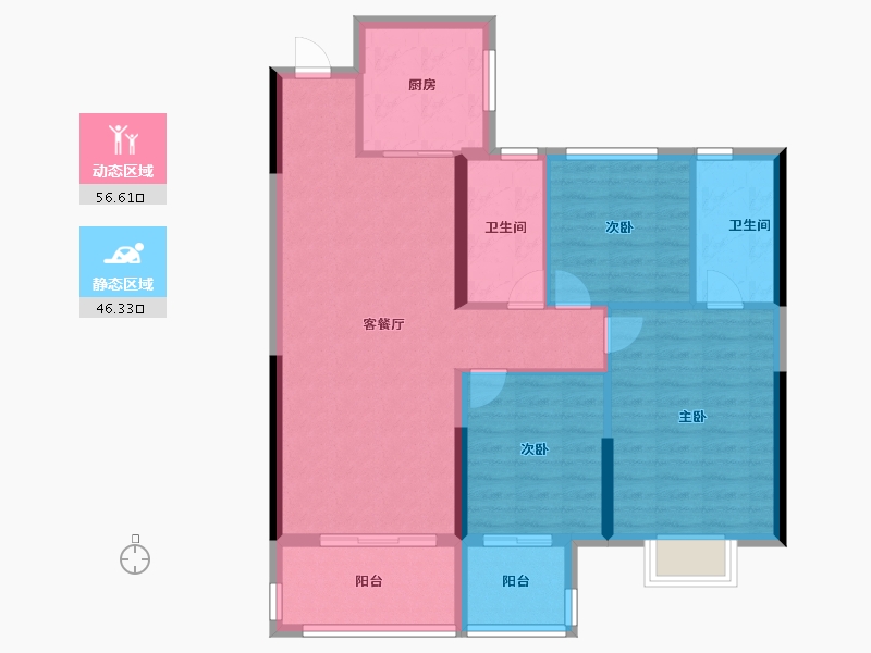 湖北省-襄阳市-幸福尚品-92.80-户型库-动静分区