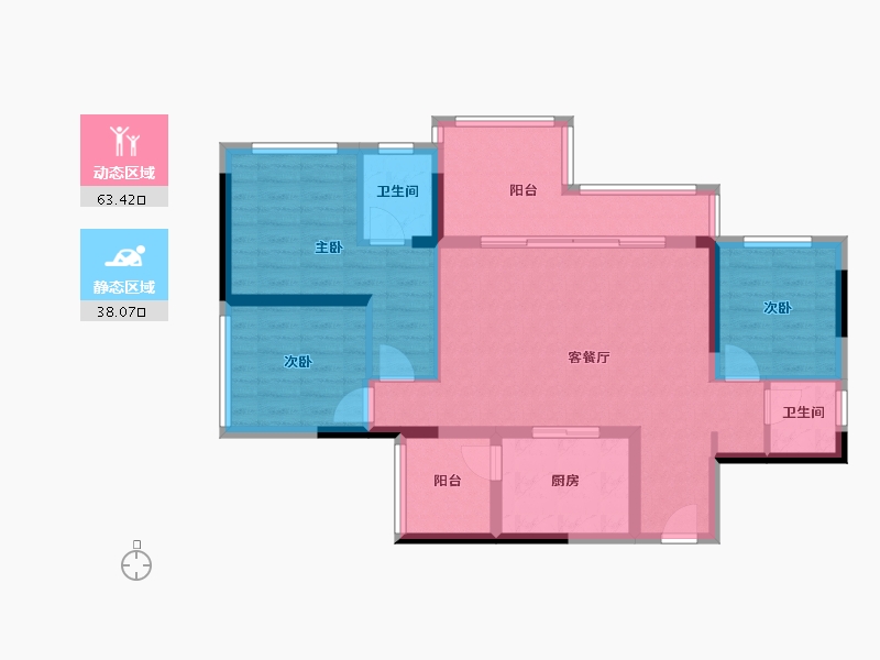 贵州省-贵阳市-学府江来-90.44-户型库-动静分区