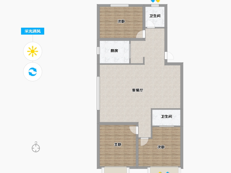 新疆维吾尔自治区-乌鲁木齐市-汇裕轩-114.01-户型库-采光通风