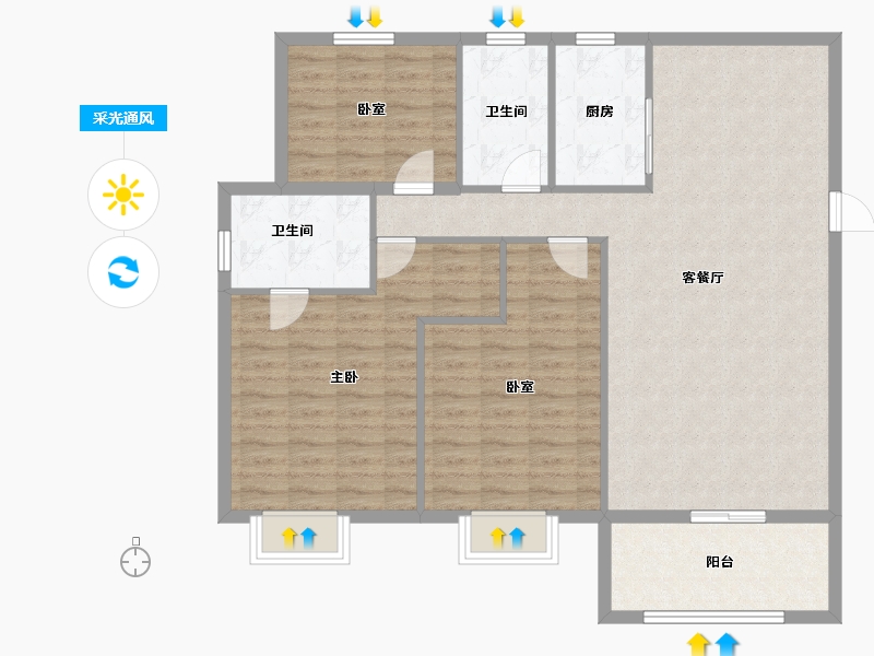 山东省-枣庄市-城建新悦城-112.00-户型库-采光通风