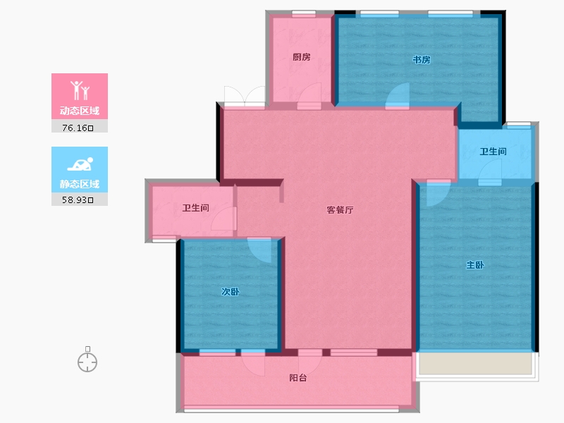 山东省-枣庄市-金玉悦府-121.60-户型库-动静分区