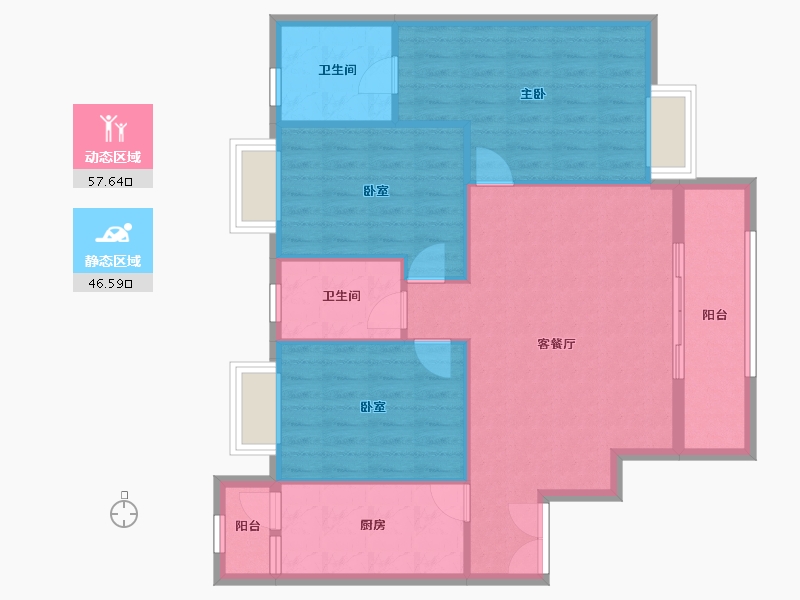 四川省-成都市-尚锦园-94.40-户型库-动静分区