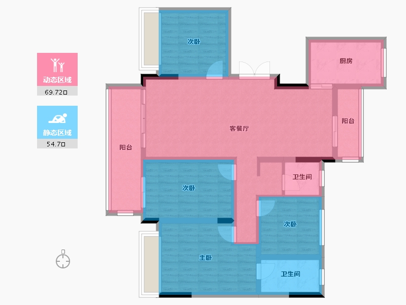 河南省-郑州市-正弘中岳城西里3号院-116.80-户型库-动静分区