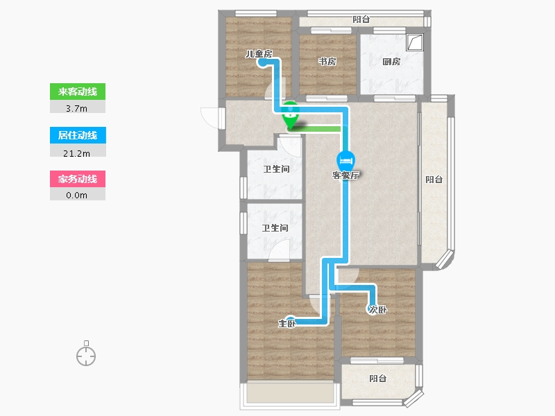 浙江省-杭州市-棠前明月-89.83-户型库-动静线