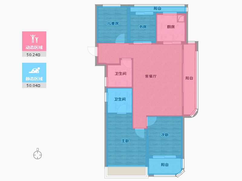 浙江省-杭州市-棠前明月-89.83-户型库-动静分区