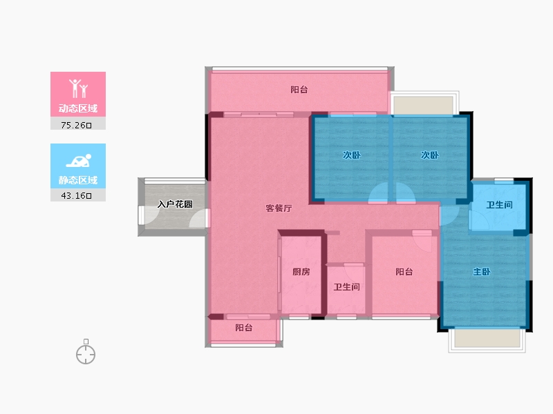 广西壮族自治区-来宾市-裕达·梧桐苑-135.17-户型库-动静分区