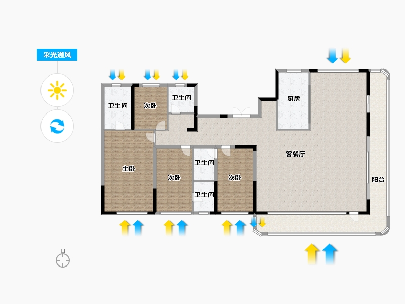 山东省-滨州市-建大悦府-253.12-户型库-采光通风