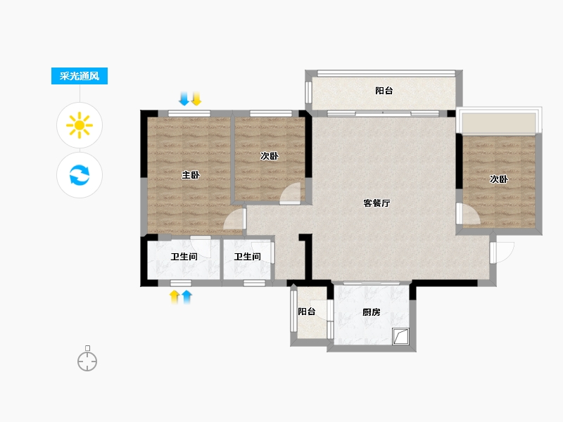 四川省-成都市-高投新川锦萃-94.31-户型库-采光通风